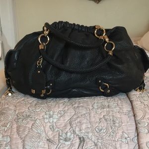 Cole Haan Black Leather Saddle Bag